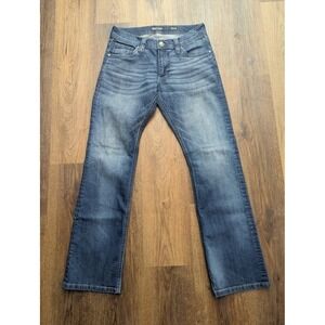 Howitzer Jeans Mens 30x32 Medium Wash Blue Straight Leg Stretch Denim USA Flag